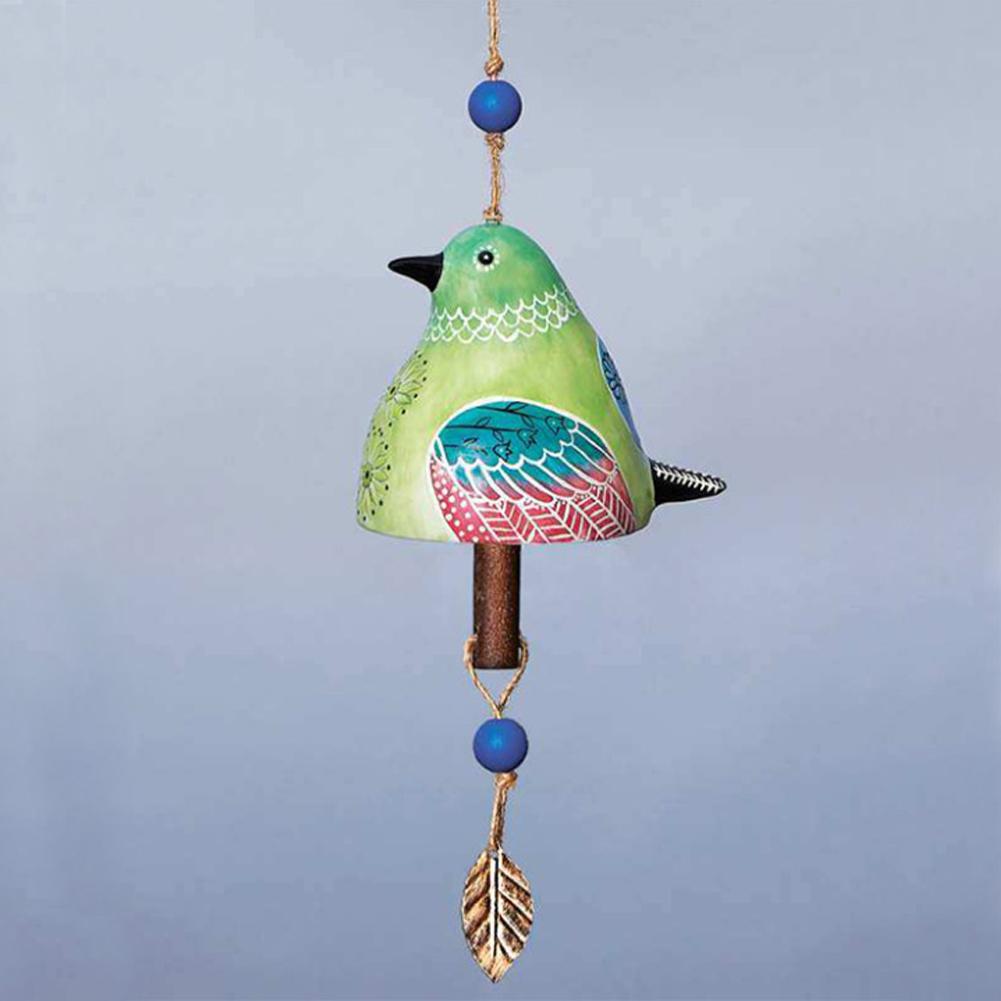 Hand Painted Resin Hanging Bird Song Bell Hanging Wind Chime Garden Decoration Bird Wind Chime Courtyard Decoration