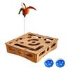 Interactively Wooden Puzzles Cats Toy For Indoor Kittens Stimulating Hunting Natural Cats Enrichment Toy