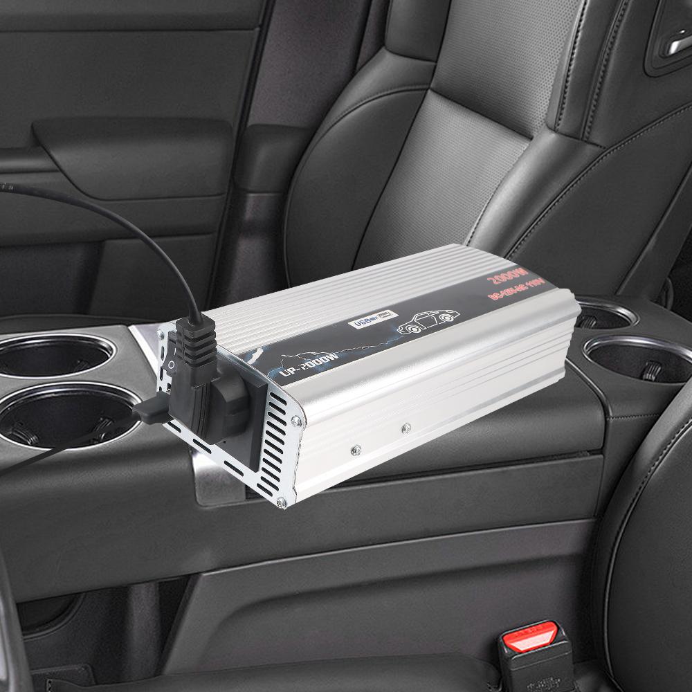 DC 110V To 220V Car Power Invertor Vehicle-Mounted Household AC Converter Portable Universal Metal 2000W Socket With USB