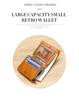 Trifold Retro RFID Leather Wallet for Men - Short Anti-Theft with Multiple Card Slots