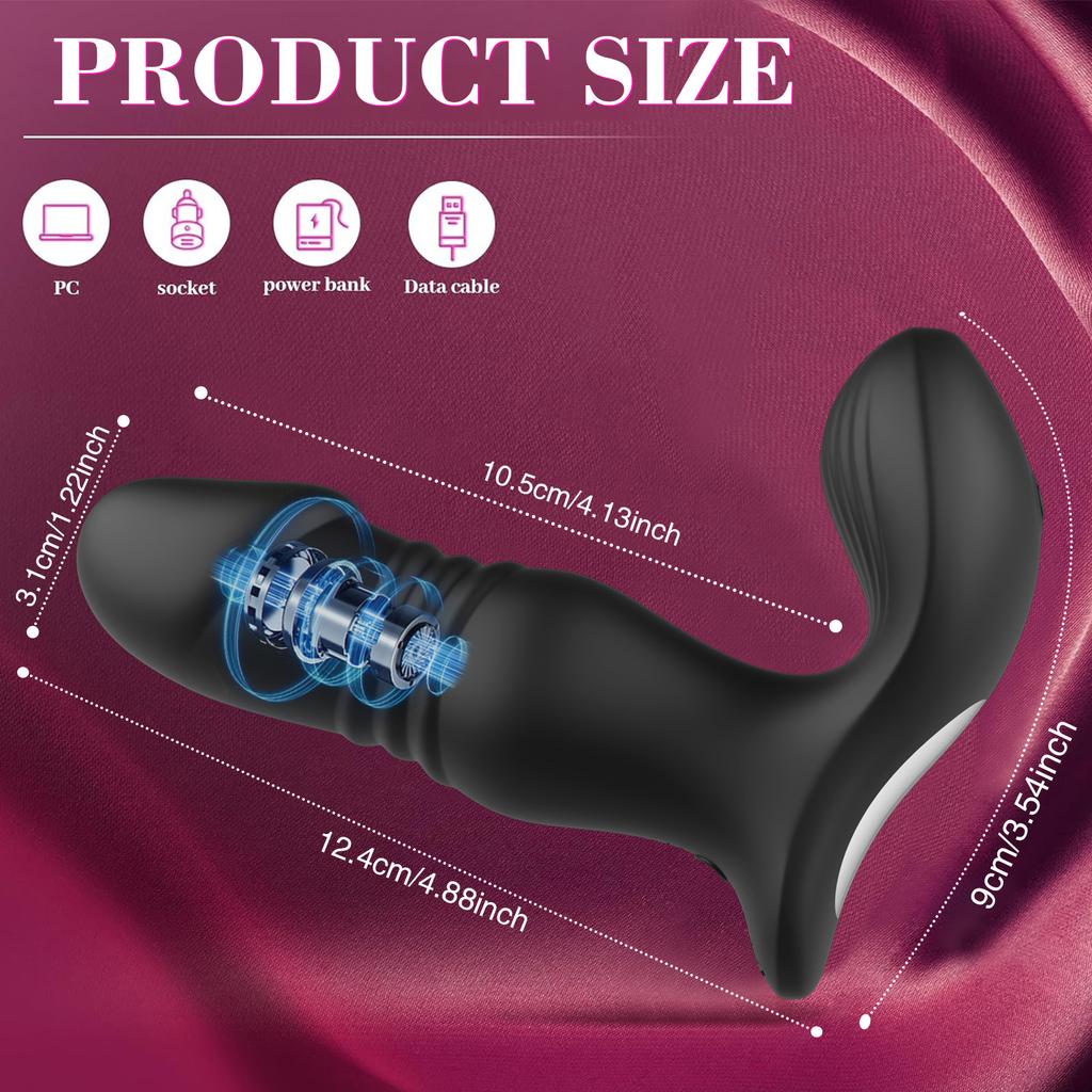 Dildo Vibrator Male Prostate Stimulator Thrusting Anal Vibrator Men APP Vibrator Remote Control Telescopic Prostate Massager 18+