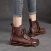 Autumn and Winter New Retro Boots Fleece Thickened Cotton Boots Women's Soft-soled Soft-faced Casual Women's Short Boots