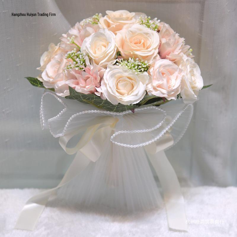 Champagne Pink Bridal Bouquet Toss Collection: Faux Flowers, Wedding Dress Photo Prop, Travel Photography, and Gift Set.