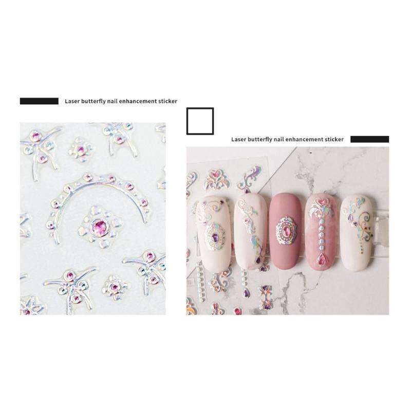 3D Geprägte Nail Art Aufkleber Bunte Blumen Nagelabziehbilder Selbstklebende Nageldesign Aufkleber für Nagelkunst Dekorationen