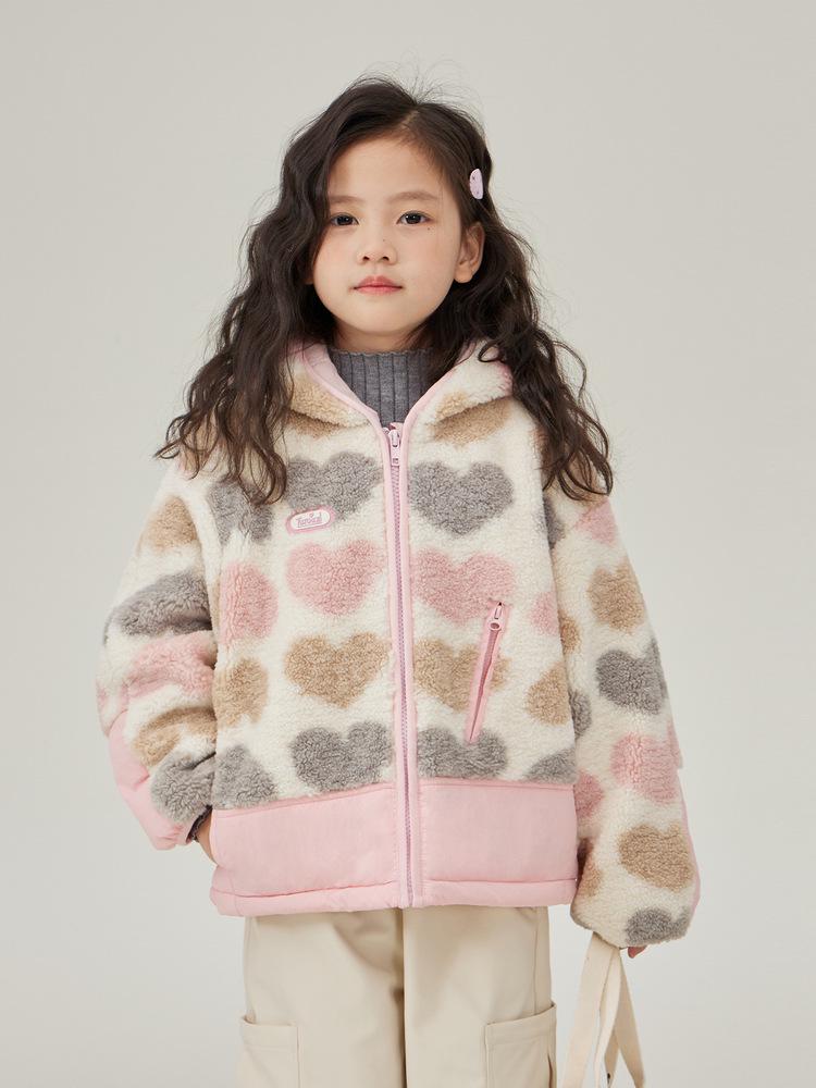 2024 Girls' Winter Plush Coat: Warm, Thickened Fleece Cotton Jacket for Children