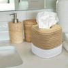 Minimalist Japanese-style Rope Woven Tissue Box,Desktop Organizer, Handmade Square Tissue Holder,Very Suitable for Home Decor