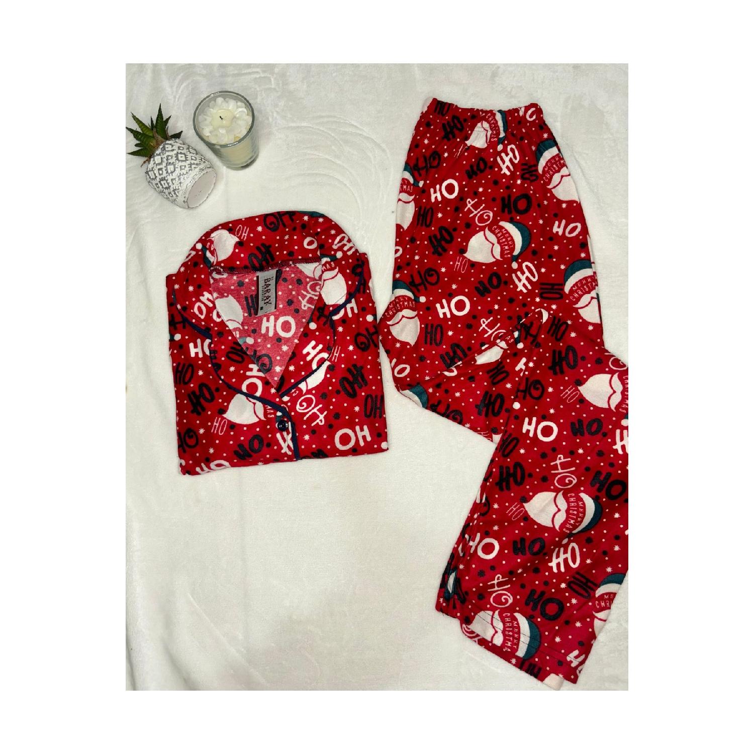 

Новогодний тематический женский пижамный комплект M красный