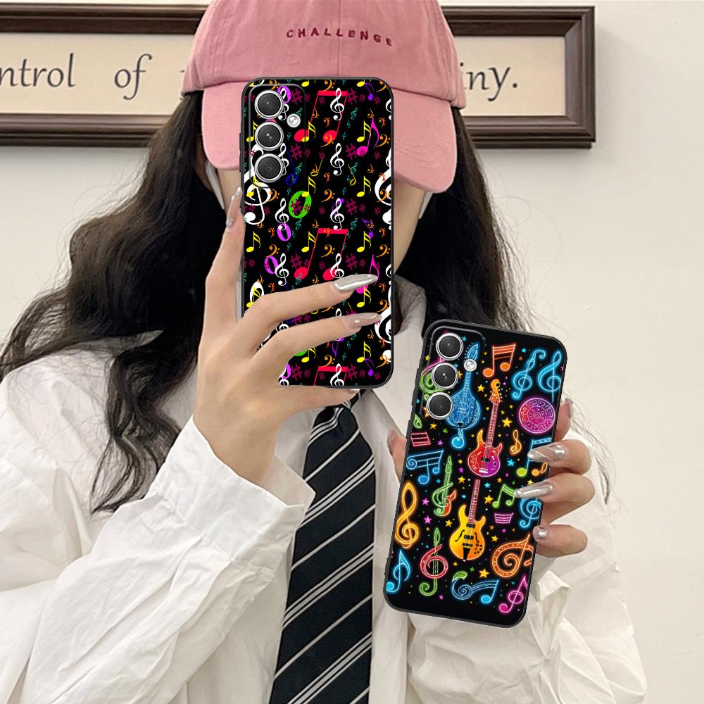 Musical Note Staff Mobile Phone Case for Samsung Galaxy S26 S25 S24 S23 S22 S21 S20 Note20 Plus FE Ultra Colorful Cover Cover