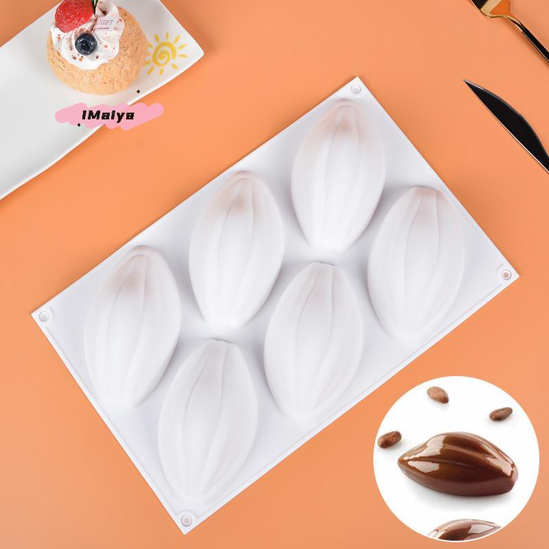 1Pc 6 Cavity Olive Silicone Cake Mold - Chocolate Pastry Baking Mousse Dessert Mold for Home DIY Cake Decoration