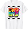 MTV Beach Island Flamingo Logo Vintage Graphic TShirt MTV Sunset Shape Boombox Checker Design Tee Top Unisex on The Moon Outfits
