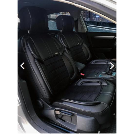 

Чехол на автомобильное сиденье Vip из кожи и ткани, черный цвет Vip Super Luxury