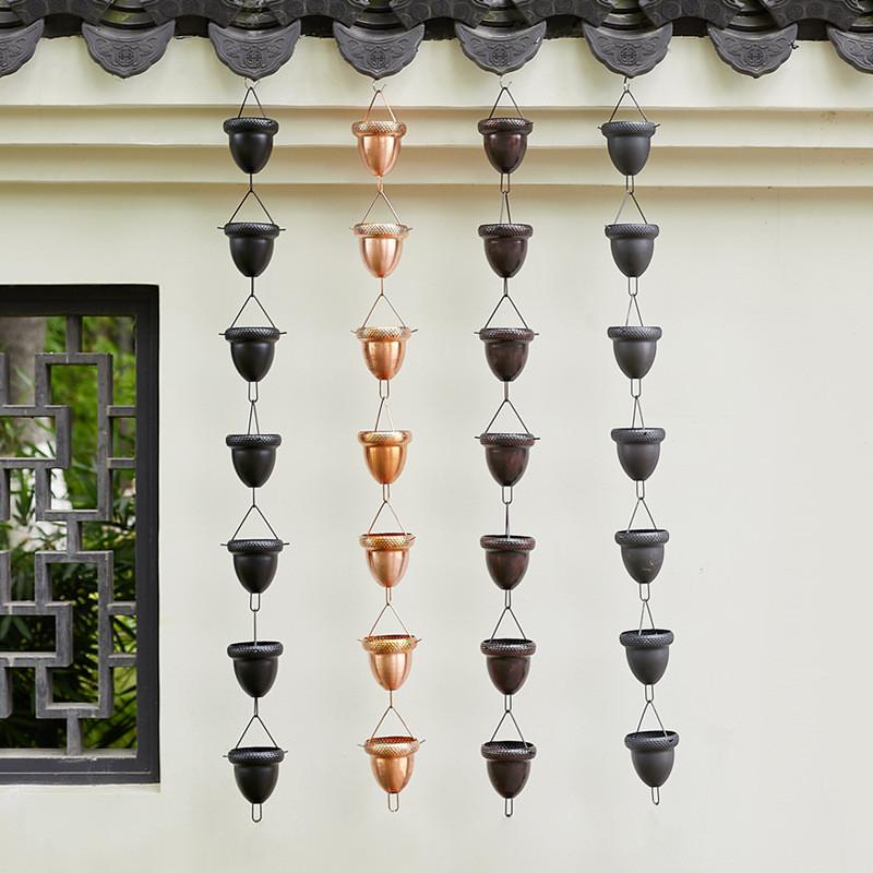 Alloy Copper Aluminum Acorn Rain Chain Outdoor Garden Rainwater Tool Management