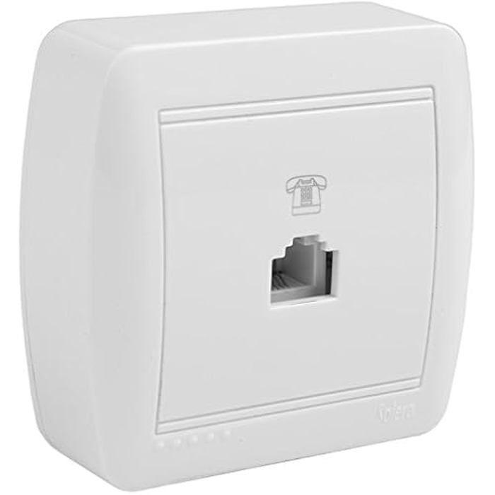 Prise de téléphone - SOLERA - Mural mur84u - Blanc - Rectangulaire - Electrique