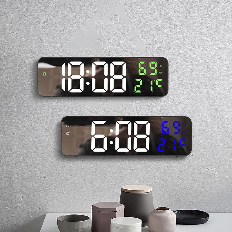 Popular Large Screen LED Digital Clock with Mirror Finish – Alarm & Plug-In Version