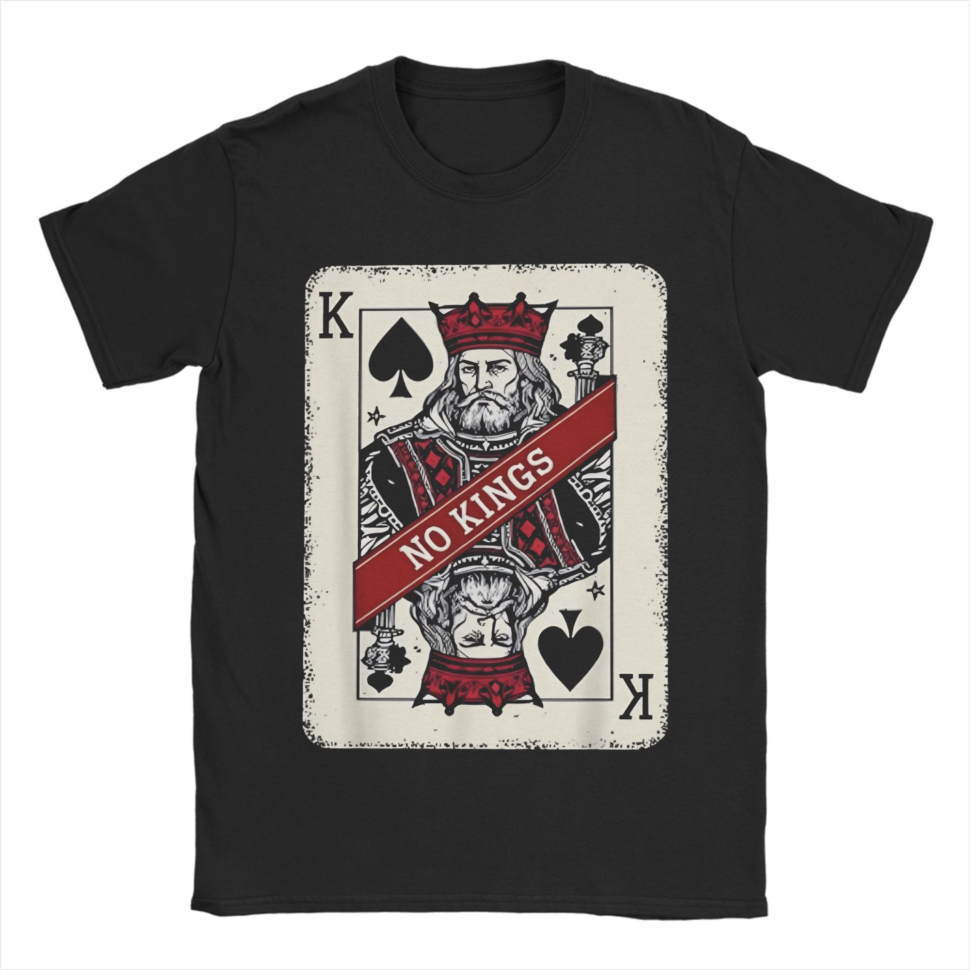 

Men T-Shirt No Kings Funny 100% Cotton Tee Shirt Short Sleeve T Shirt Round Collar Clothes Gift Idea - Men s Summer Cotton G... 5XL