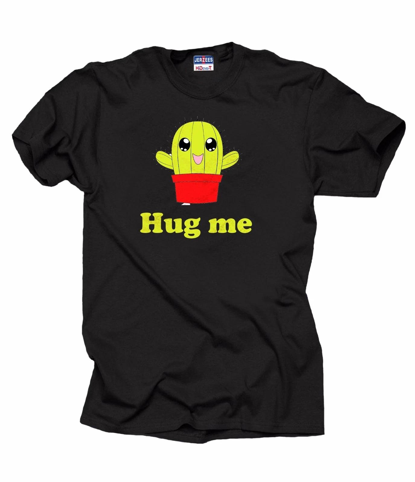 Funny T-T-shirt Hug Me Cactus Tee T-shirt S