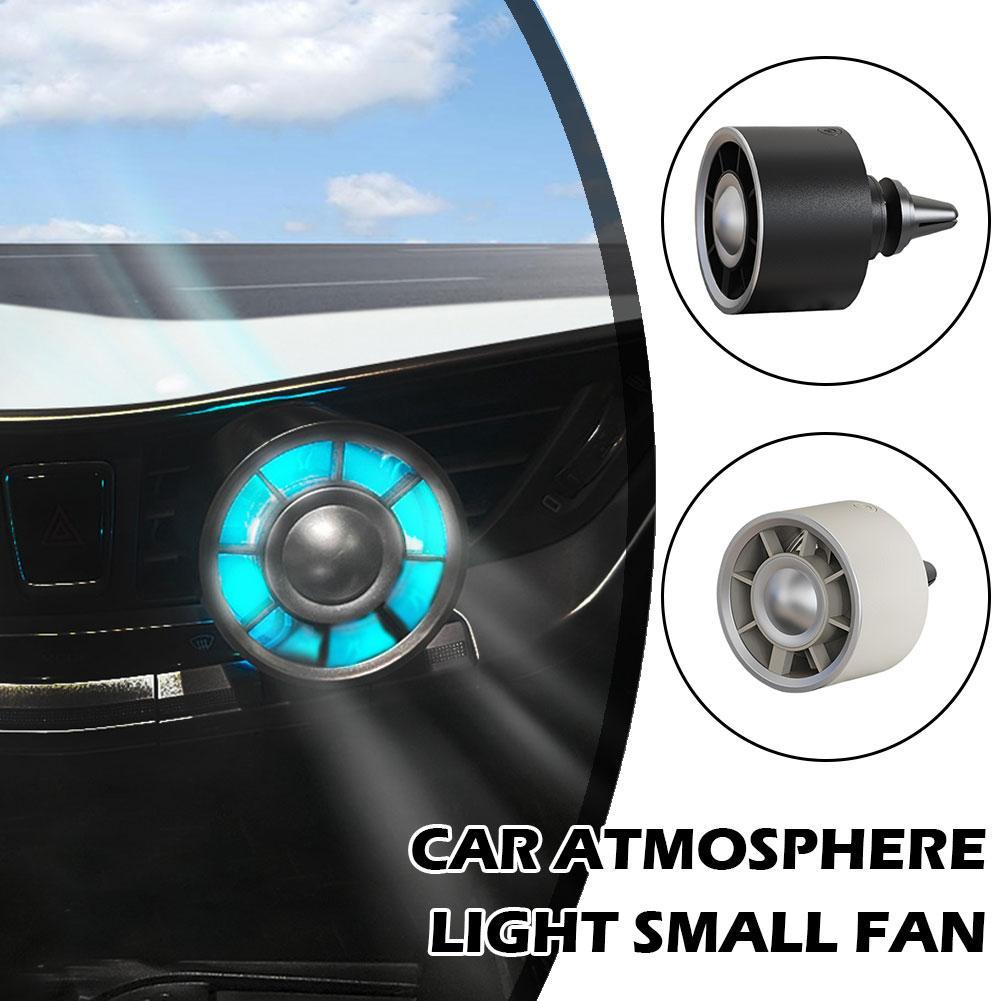 1Pcs Car Air Outlet Fan USB Cooling Fan With Color Changing Light 3 Speed Fan Car Rear Seat Heat Dissipation Car Accessories