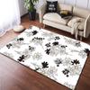 Cartoon Blume Schönes Gemälde Teppich für Wohnzimmer Großer Flächenteppich Schwarz Weicher Teppich Heimdekoration Matten Boho Teppiche