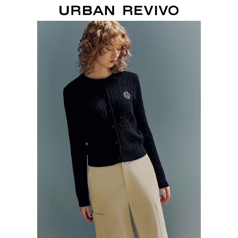 UR Women's Preppy Cable Knit Embroidered Cardigan