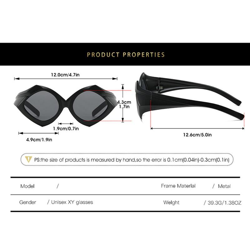 Durable High Quality High End Designer Style Retro Trendy Edgy Punk Oversized Female For Both Male Sun Glasses