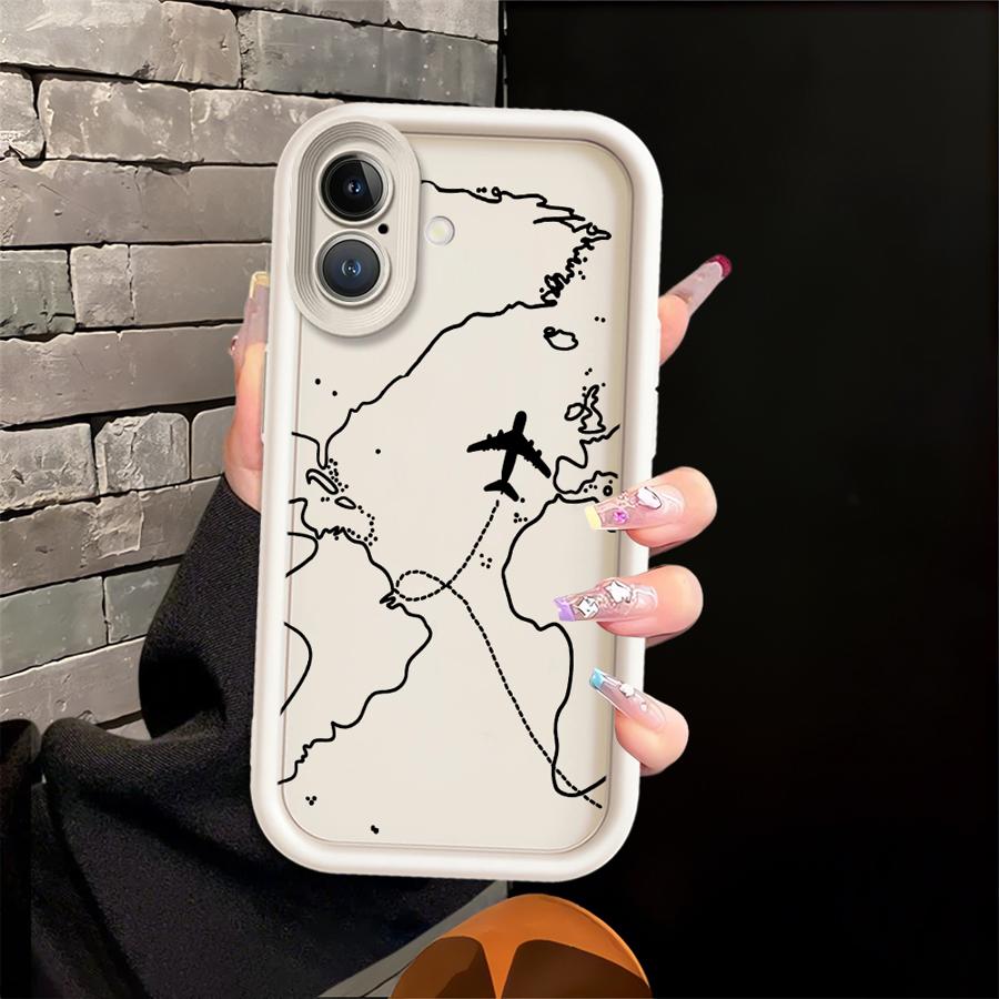 Airplane Route Case for Apple iPhone 17 Pro Max XS 12 16 XR 16e Air 14 Plus 13 Mini 11 15 Phone Cover