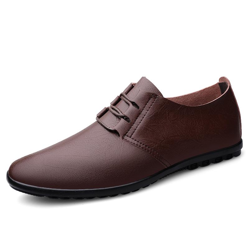 Fashion Spring Autumn Leather Oxford Shoes Business Men Walking Footwear Soft Casual Shoes Handmade Comfy Formal Dress Footwear Sneakers