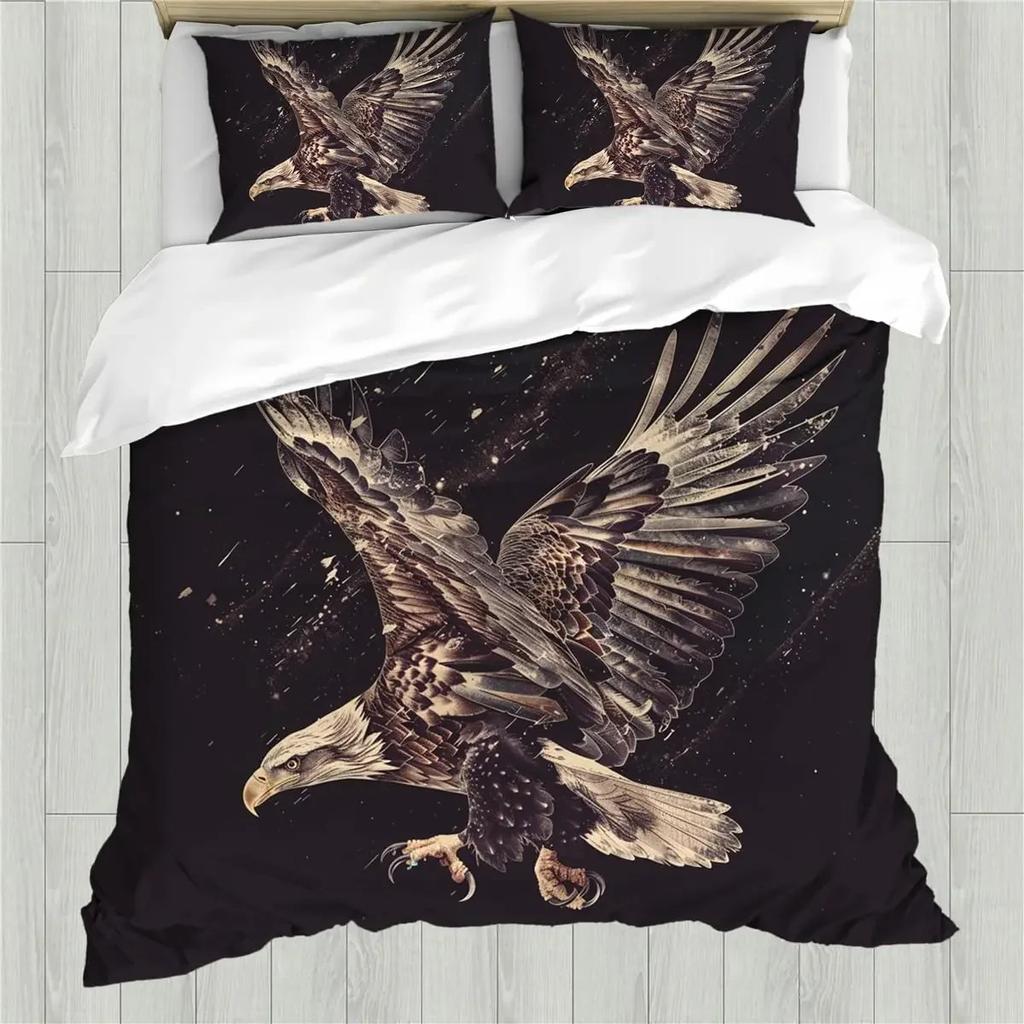Eagle Duvet Cover Set Queen Size For Adults Animals Pattern Bedding Set Stylish Decorative Bird Comforter Cover