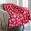10x110cm Christmas Blanket Cozy Warm Snowflake Christmas Throws Comfortable Breathable Xmas Fleece Blanket Home Sofa Bed Office