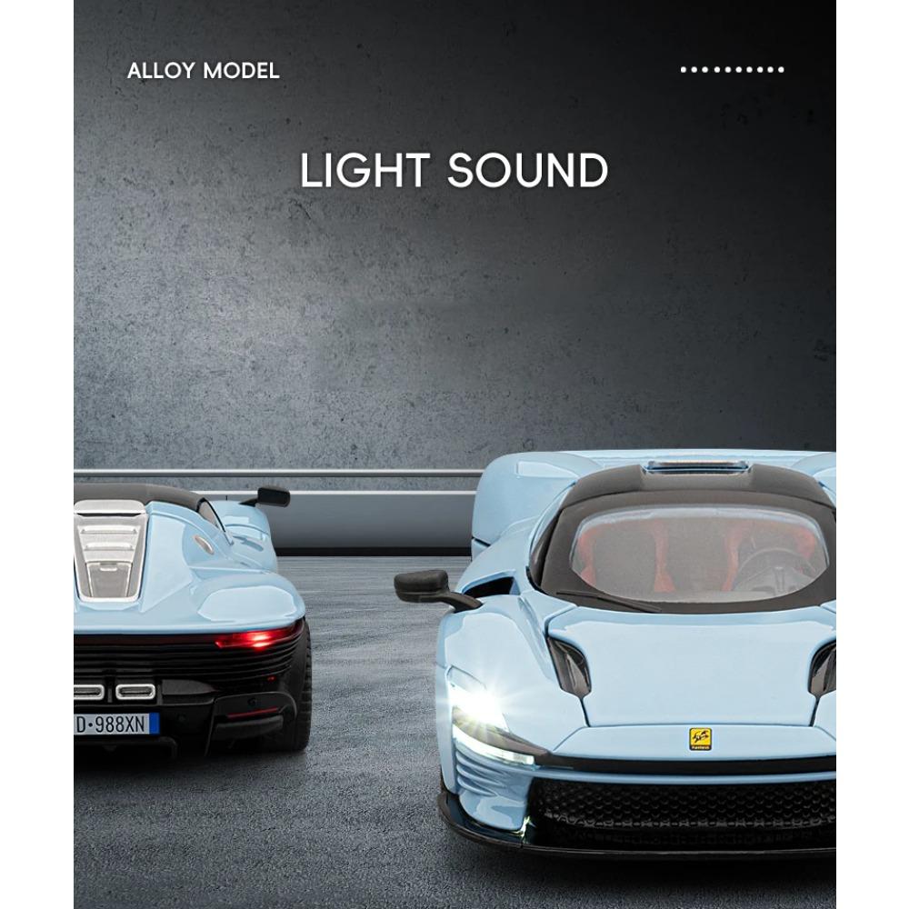 1/32 Ferrari Daytona SP3 Supercar Alloy Model Car Toy Diecasts Metal Casting Sound and Light Car Toys for Children Vehicle