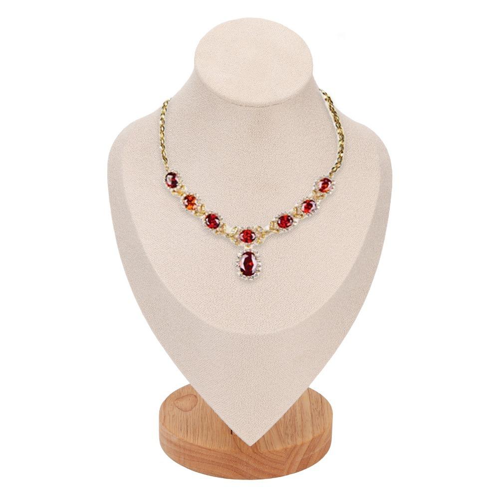 Wood Solid Wood Bust Necklace Display Stand Jewelry shop counter display бежевый
