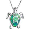 Bohemia Cute Turtle Pendant Necklace For Women Inlay White Imitation Opal Necklace Wedding Party Jewelry Christmas Gifts for Her