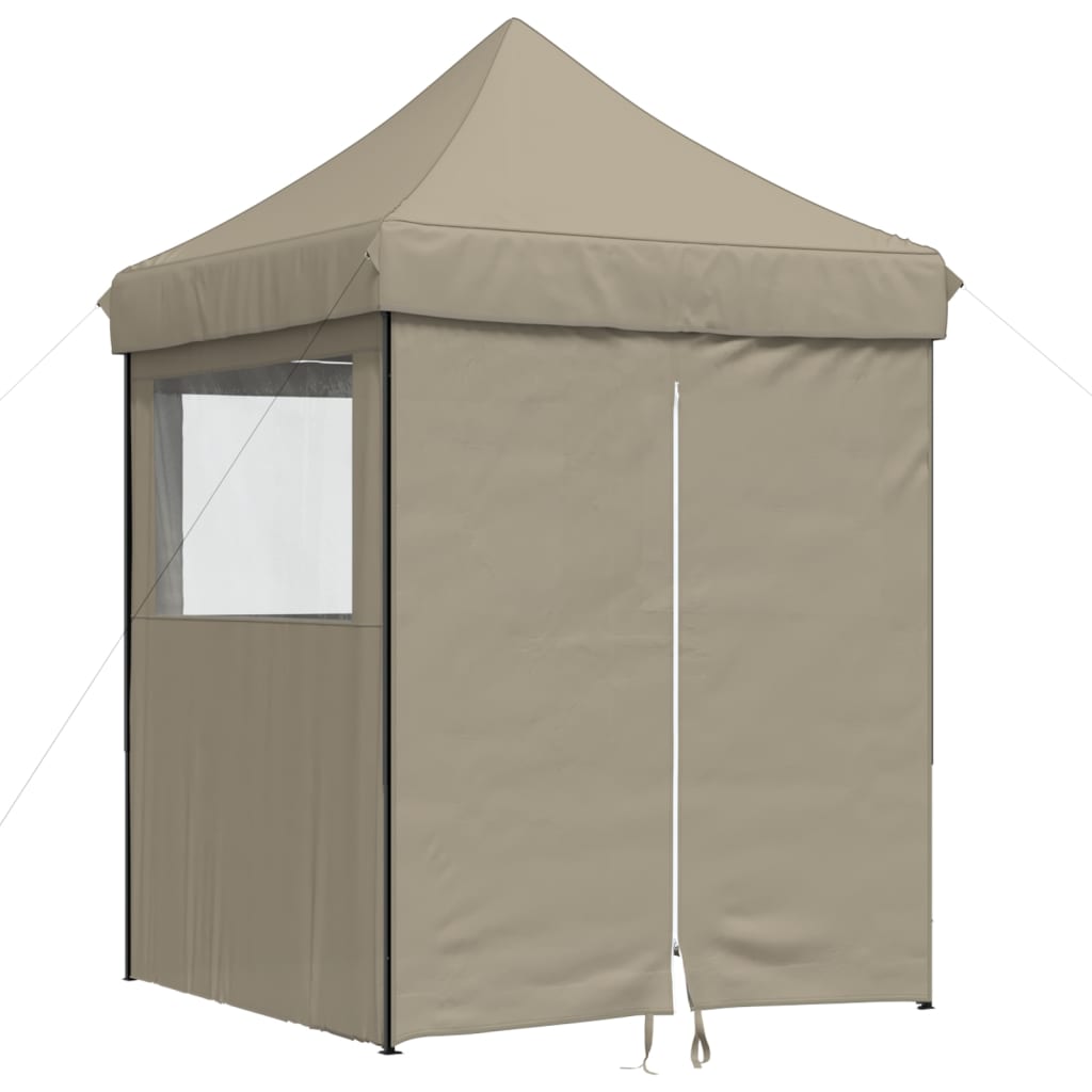Vidaxl Pop-Up Party Tent with 4 Walls, Taupe Color
