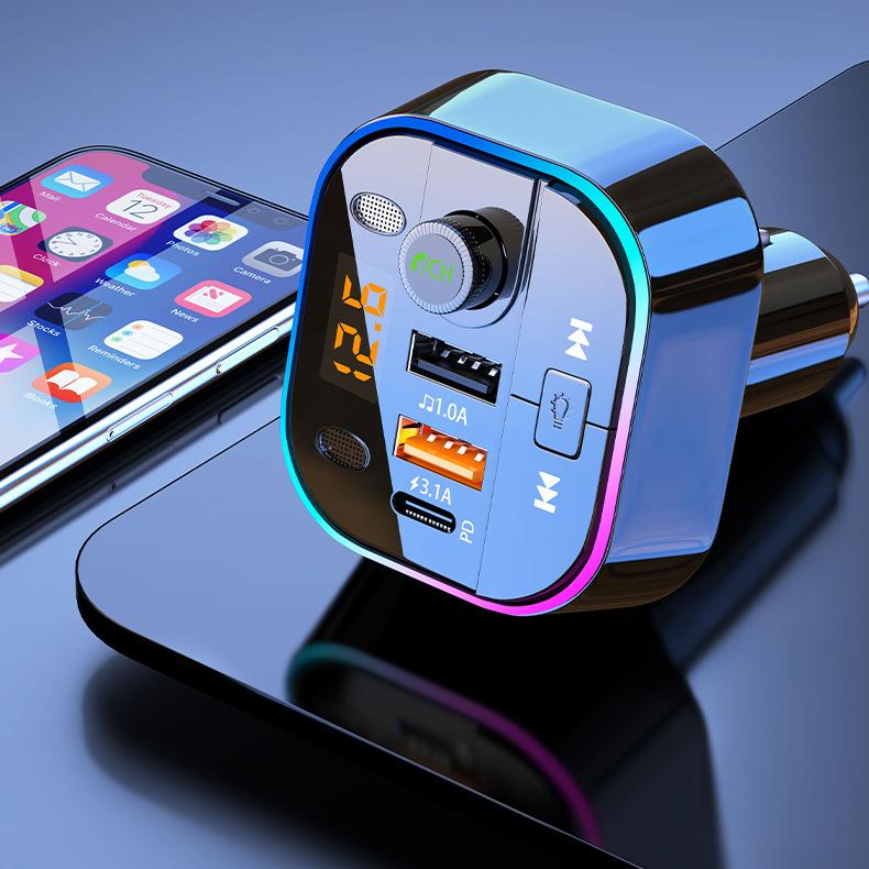 Car Bluetooth receiver, MP3 player, multifunctional lossless sound quality , charger, Christmas gift, Stocking stuffers