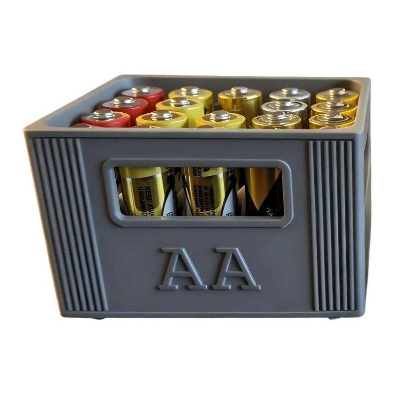 Battery Storage Box Beer Crate Type Battery Organiser With Stackable Design Stores 20 2A Or 30 3A Batteries Box