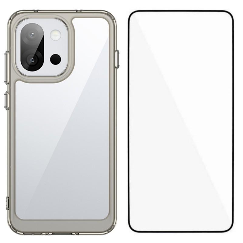 For OnePlus 13T 5G Phone Case WANLONFENG XC Series TPU Acrylic Cover with Tempered Glass (Big Lens Hole)