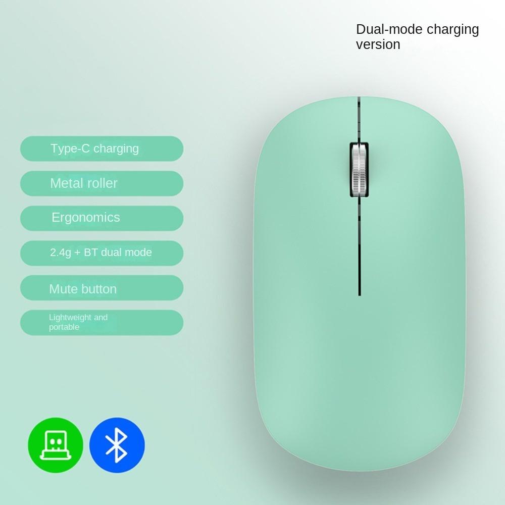 Dual-mode Computer Silent Mouse 2.4Ghz+BT Bluetooth Gaming Mouse Wireless Mouse PC/Laptop