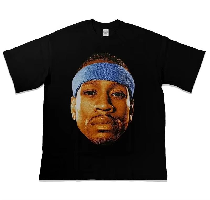 Summer Allentshirt Dual Pose Lightweight Cotton Harajuku Basketball Casual Outdoor Sports Fashion Daily Outfit Trend Wear