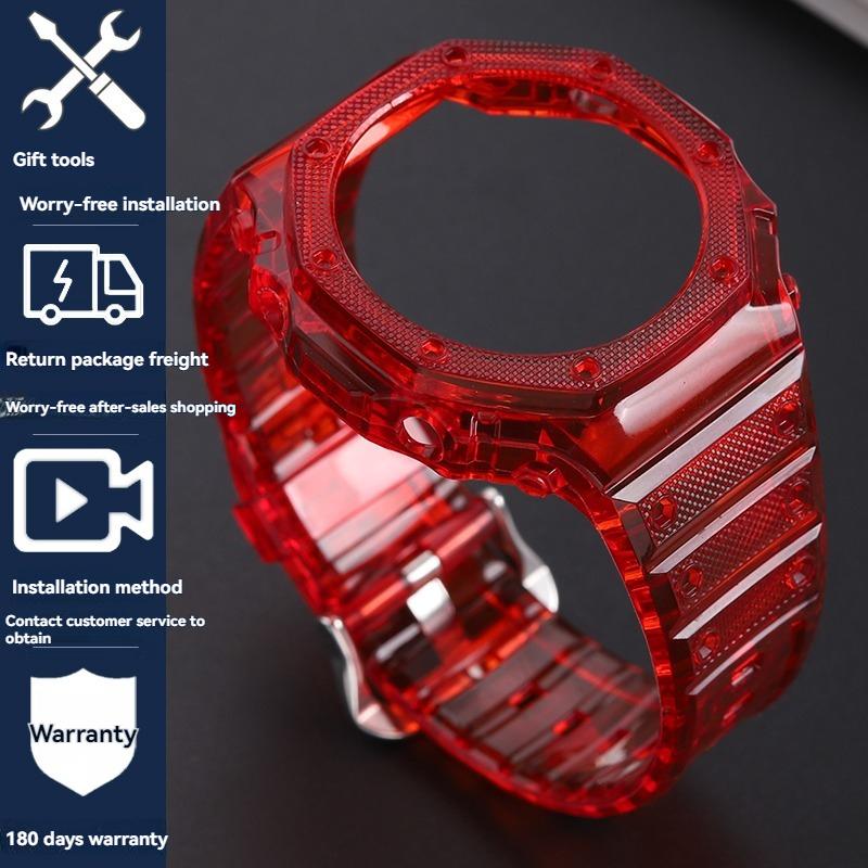 

Clear Transparent Silicone Watch Strap for Casio G-Shock GA2100 GA2110 GA-B2100 | Modified Glacier Case Design|Resin Replacement 2100mm