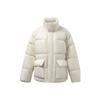 Li Ning Trainingsserie Einfarbig Glänzend Stehkragen Warm Daunenjacke Winter Damen Oberbekleidung Weiß AYMR372-1