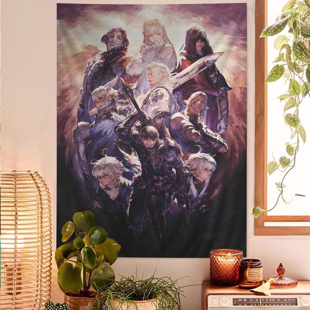 Mandala Wall Hanging Sheets Final Fantasy XIV Anime Game Colorful Tapestry Wall Hanging Bohemian Wall Tapestries