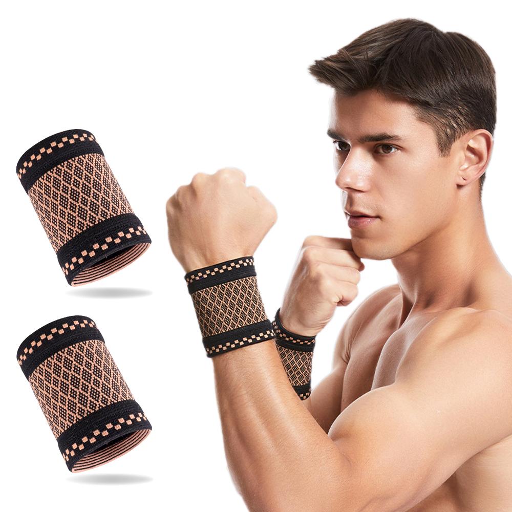 

1 пара медного компрессионного запястного рукава, компрессионные поддержки запястья для мужчин и женщин, для тенниса, спорта, фитнеса, тренировок, при карпальном туннеле L