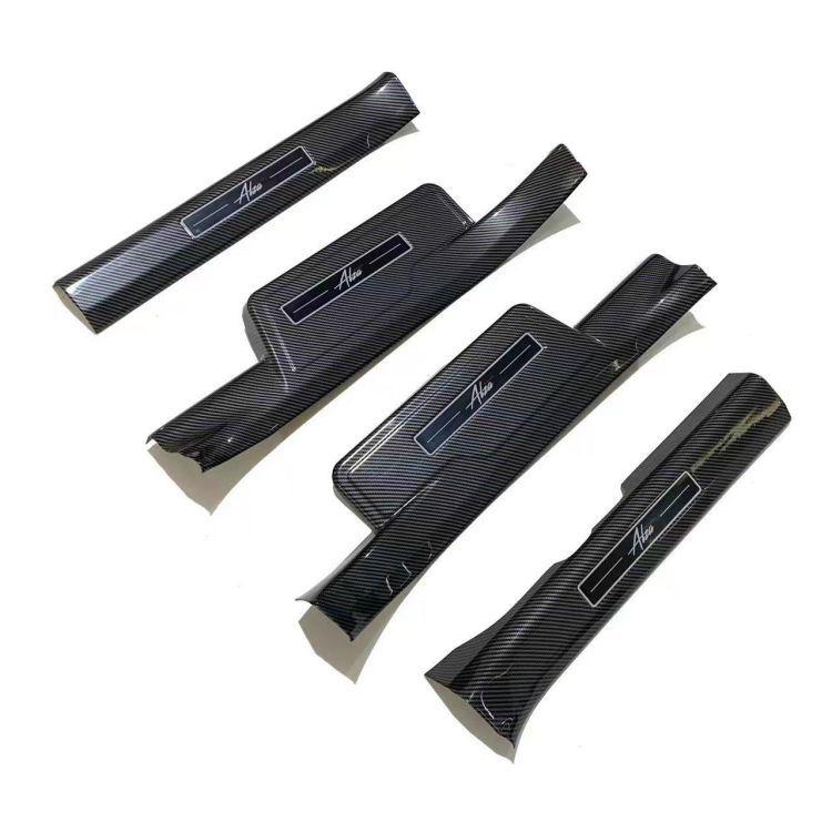 AVANZA ALZA Carbon Fiber Door Sill Strips for Interior & Exterior Protection