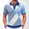 Herren Strick-Poloshirts Kurzarm Geripptes Strickhemd Sommer Leicht Casual Golfhemden Strick-Poloshirts Strukturierte Pullover T-Shirts für Herren
