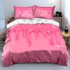 Glittery Pink Dripping Background Print Bedding Set 1 Duvet Cover 2 Pillowcases For Adult And Children Luxury Gift Full Size