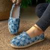 European & American Large-Size Rope-Woven Multi-Color Slip-On Loafers – Flat Lightweight Denim Casual Shoes for Women