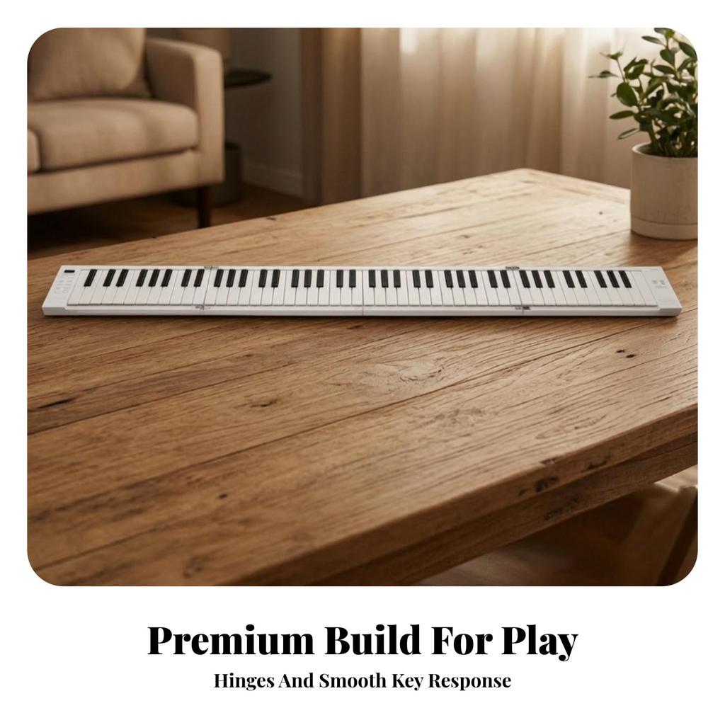 Foldable Piano with Sustain Pedal Space-Saving for Beginners, Students
