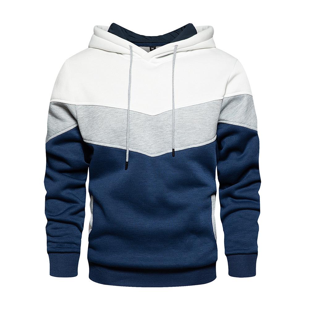 

Men s Casual Patchwork Color Hooded Sweatshirt 3XL жовтий