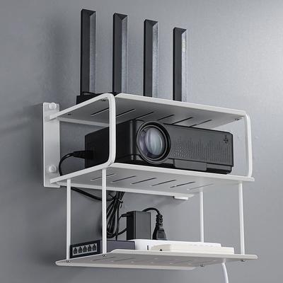 Aluminum Alloy Multi-Function Wall-Mounted Rack for Set-Top Box Router Storage Projector Organizer - Storage Shelf for Home Thea