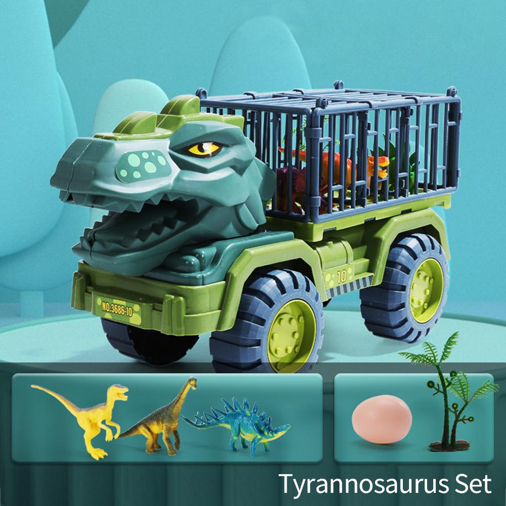 Children Dinosaur Engineering Car Toys Kids Large Size Transport Excavator Vehicles Carrier Truck Toy Pull Back Vehicle Gifts