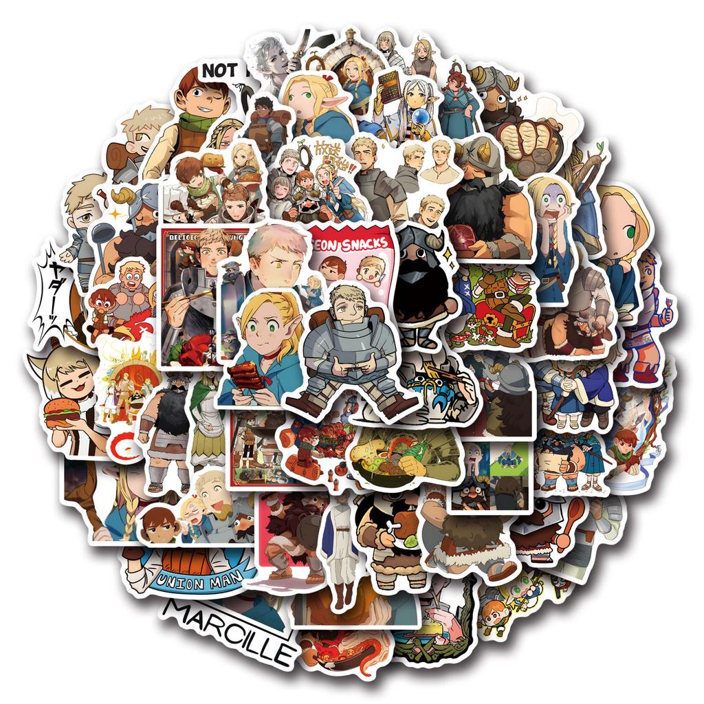 55 Delicious In Dungeon Stickers Luggage Laptop Mobile Comic Stickers